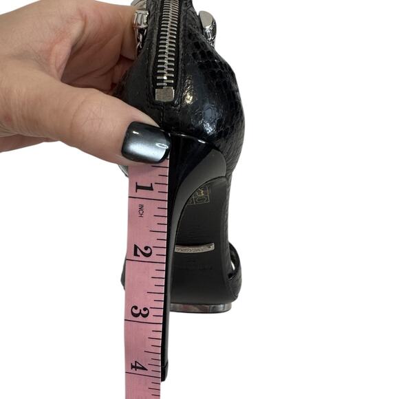 Roberto Cavalli Exotic Snakeskin Crystal Panther Platform Heels Size 39 - Picture 12 of 14